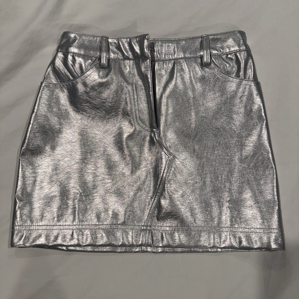 ASOS Metallic Silver Mini Skirt